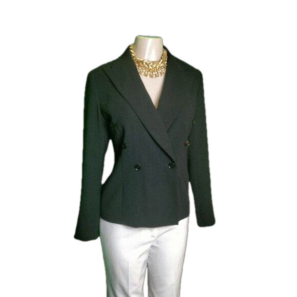 BOB MACKIE DOUBLE BREASTED BLAZER VINTAGE SIZE 6 BLACK - Picture 1 of 8